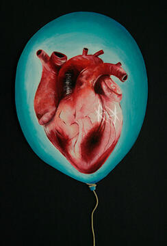 oil paint, mixed media